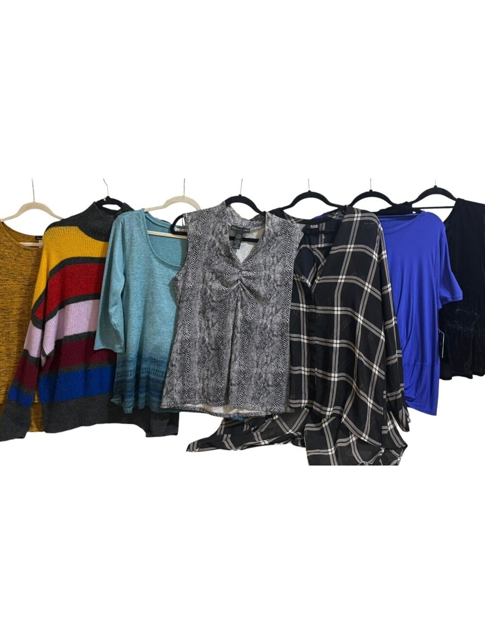 7pc Lot Women's Large Tops Shirts True Craft ANA Ease of Motion Olivia Blu Expre